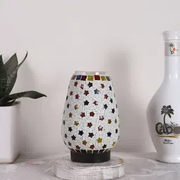 Devansh White Textured Glass Abstract Shaped Table Lamp-image-23