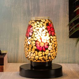 Devansh Grey Textured Glass Abstract Shaped Table Lamp-image-75