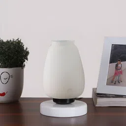 Devansh White Glass Abstract Shaped Table Lamp-image-32
