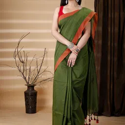 Ruuprekha Pure Cotton Khadi Saree with Tassels-picture-39