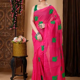 Ruuprekha Floral Embroidered Khadi Saree-image-75