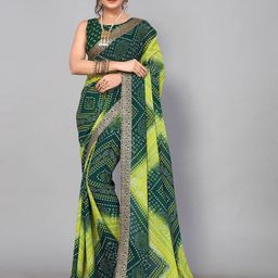 KALINI Zari Bandhani Printed Saree-image-90
