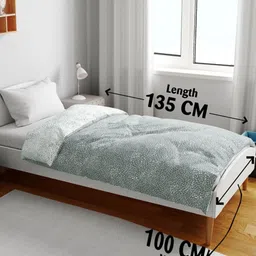 Divine Casa Green & White Floral Microfiber AC Room 120 GSM Single Bed Blanket-image-84
