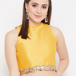 studio rasa Sequin Embellished Saree Blouse-image-64