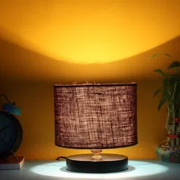 Devansh Brown Jute Table lamp with iron Base-40