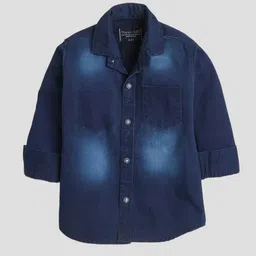 Polka Tots Boys Spread Collar Faded Casual Shirt-image-28