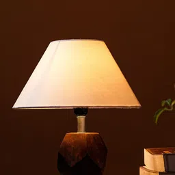 Pinecraft INTERNATIONAL Brown & White Table Lamp with Shade-52