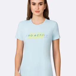 Van Heusen Women Blue Typography Print Relaxed Fit Lounge T-shirt-image-35