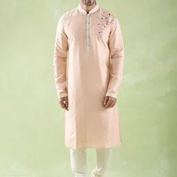 Arihant Rai Sinha Men Floral Embroidered Regular Thread Work Pure Cotton Kurta with Churidar-picture-10