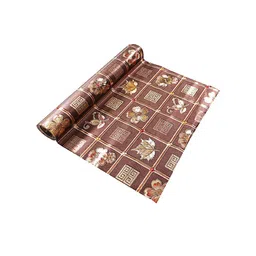 Kuber Industries Brown & Gold Toned Printed Waterproof Anti-Slip Shelf Mat-38