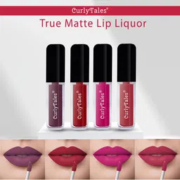 CurlyTales Set Of 4 No Crack No Flak Velvet Matte Liquid Lipsticks 12ml each-image-91