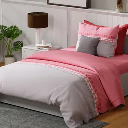 United Colors of Benetton Rainbow Pink Cotton 144 TC Single Bedsheet with 1 Pillow Cover-image-53