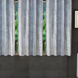 Stella Creations Blue 3 Pieces Floral Room Darkening Window Curtains-image-37