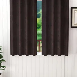 Ville Style Brown 2Pcs Abstract Room Darkening Window Curtains-image-27