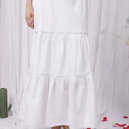 NEUDIS Pure Cotton Maxi Tiered Skirt-38