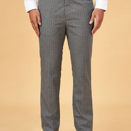 BYFORD by Pantaloons Men Striped Slim Fit Low-Rise Formal Trousers-image-16