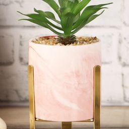 House Of Accessories Pink & Gold-Coloured Artificial Plant With Planter-43