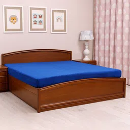 TIDY SLEEP Kids Blue Solid Polycotton Blue Waterproof King Size Mattress Protector-image-91