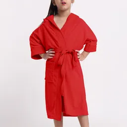 Creeva Kids Hooded Terry Belted Bath Robe-37