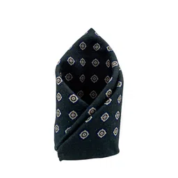 The Tie Hub Men Green Printed Pure Wool Pocket Square-image-81