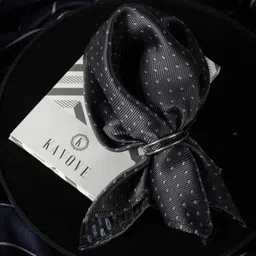 KOVOVE Men Black Woven Design Pocket Square-image-35