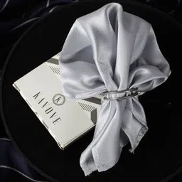 KOVOVE Blue Striped Pocket Square-image-40