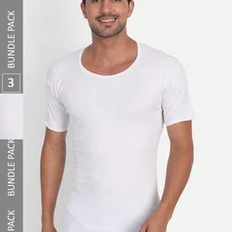 T.T. Pack of 3 Cotton Desire Interlock Half Sleeves Vests-image-28