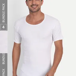 T.T. Desire Interlock Pack Of 4 Basic Cotton Innerwear Vests-image-51