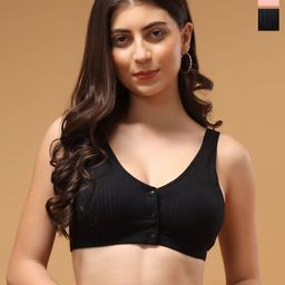 BRACHY Pack Of 2 Full Coverage Removable Padding Cotton Maternity Bra- All Day Comfort-13