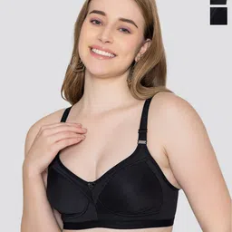 Maashie Pack of 2 Full Seamless Coverage Non Padded Tshirt Bra-26