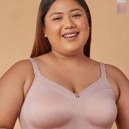 Maashie Pack of 2 Cotton Double Layered Cups Non Padded Non Wired Everyday Minimizer Bra-image-68