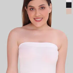 PLUMBURY Pack Of 3 Full Coverage Bandeau Bra All Day Comfort-33