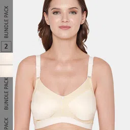 Souminie Pack Of 2 Non-Padded Full Coverage All Day Comfort Seamless Cotton Minimizer Bra-15