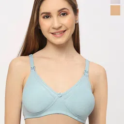 Aanyor Pink & Red Pack of 3 All Day Comfort Maternity Cotton Bra Full Coverage-56