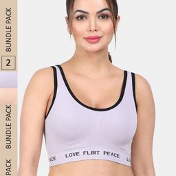 Amour Secret Pack Of 2 Lightly Padded Non-Wired Anti Odour Full Coverage Sports Bra-6