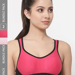 College Girl Pack Of 2 Full Coverage Seamless Workout Bra-picture-32