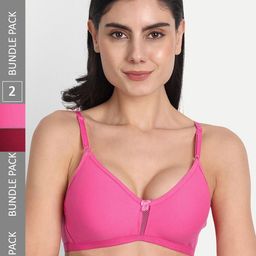 Aimly Pack Of 2 Seamless Non-Padded Non-Wired Full Coverage Cotton T-Shirt Bra-63