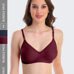 POOJA RAGENEE Pack Of 2 Full Coverage Seamless All Day Comfort Non-Padded Everyday Bras-37