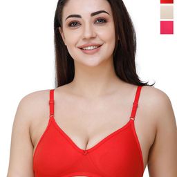 Docare Pack of 3 Full Coverage Non Padded T-shirt Bras With All Day Comfort-image-34