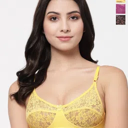 Docare Pack Of 3 Full Coverage Non Padded Cut and Sew Bralette Bra With All Day Comfort-image-30