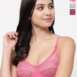 Docare Pack Of 3 Full Coverage Non Padded Cut and Sew Bralette Bra With All Day Comfort-image-29
