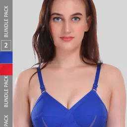 SELFCARE Pack Of 2 Non Padded Soft Cotton Full Coverage Rapid-Dry Everyday Bras-picture-23