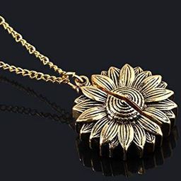 Mahi Gold-Plated Sunshine Engraved Inspirational Pendant-image-23