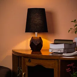 Pinecraft INTERNATIONAL Brown Sefinn Table Lamp with Black Shade-10