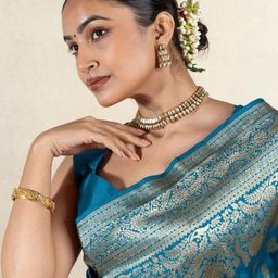 Subham Ethnic Motif Zari Woven Saree with Blouse-image-97
