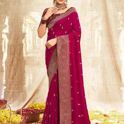 Anouk Woven Design Zardozi Saree With Blouse Piece-image-27