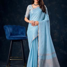 Mitera Solid Woven Design Saree-image-28
