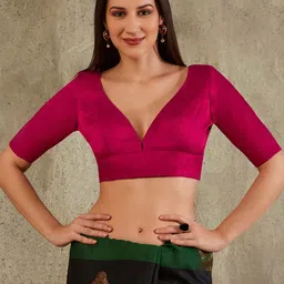 SALWAR STUDIO V-Neck Saree Blouse-11
