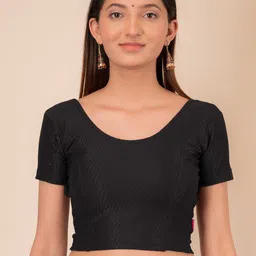 Bindigasm's Advi Self Designed Cotton Stretchable Slip On Saree Blouse-50