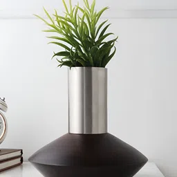 Decor de Maison Grey & Brown Metal Flower Vase-image-63